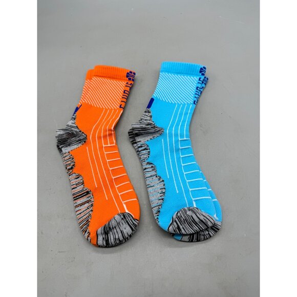 Set of 2 pairs Colorful Athletic Crew Socks Design Unisex Fit XL Sports READ NEW - Picture 4 of 5